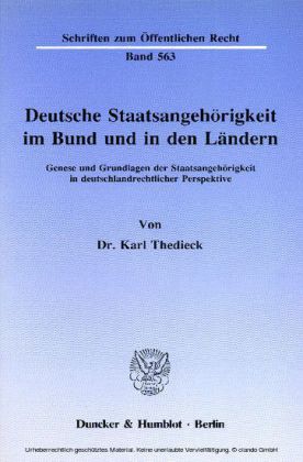 Deutsche Staatsangehörigkeit im Bund und in den Ländern.
