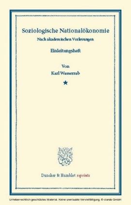 Soziologische Nationalökonomie.