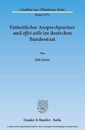 Einheitlicher Ansprechpartner und effet utile im deutschen Bundesstaat.
