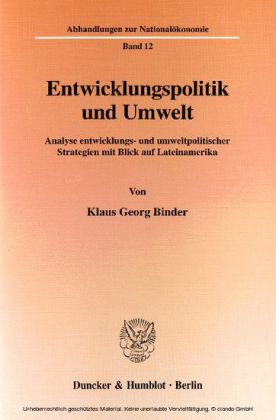 Entwicklungspolitik und Umwelt.