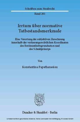 Irrtum über normative Tatbestandsmerkmale.