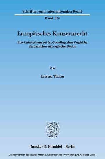 Europäisches Konzernrecht. main product photo
