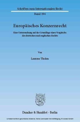Europäisches Konzernrecht.