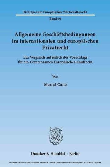 Allgemeine Geschäftsbedingungen im internationalen und europäischen Privatrecht. main product photo