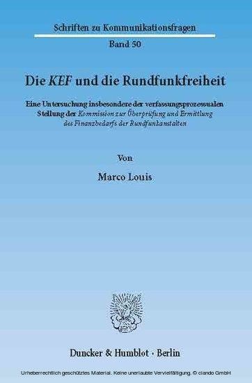 Die KEF und die Rundfunkfreiheit. main product photo