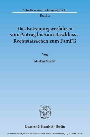 Das Betreuungsverfahren vom Antrag bis zum Beschluss - Rechtstatsachen zum FamFG. main product photo