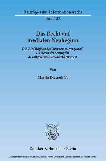 Das Recht auf medialen Neubeginn. main product photo