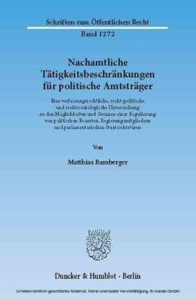 Nachamtliche Tätigkeitsbeschränkungen für politische Amtsträger.