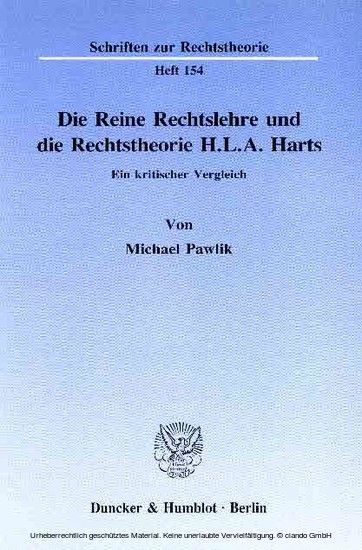 Die Reine Rechtslehre und die Rechtstheorie H. L. A. Harts. main product photo