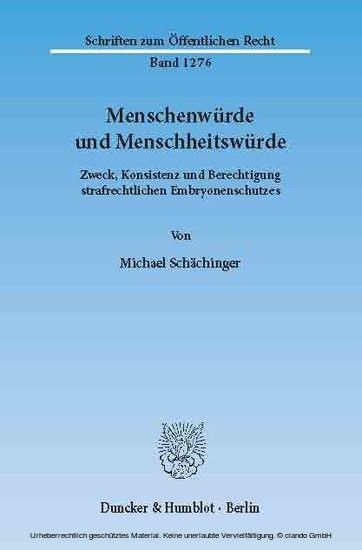 Menschenwürde und Menschheitswürde. main product photo
