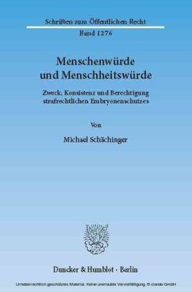 Menschenwürde und Menschheitswürde.