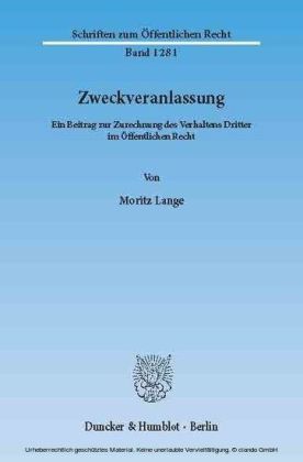 Zweckveranlassung.