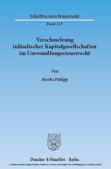 Verschmelzung inländischer Kapitalgesellschaften im Umwandlungssteuerrecht. main product photo
