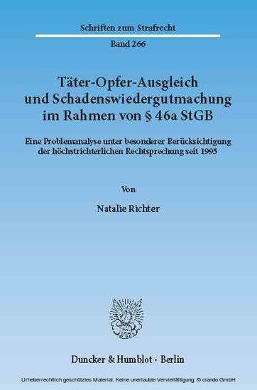 Täter-Opfer-Ausgleich und Schadenswiedergutmachung im Rahmen von 46a StGB. main product photo