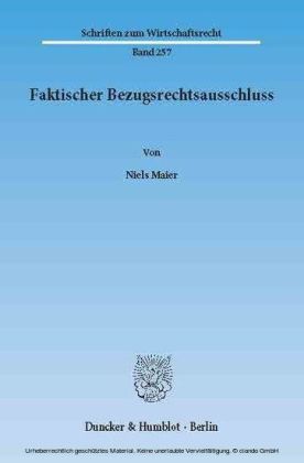 Faktischer Bezugsrechtsausschluss.