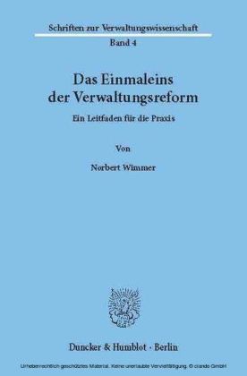 Das Einmaleins der Verwaltungsreform.