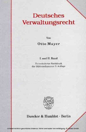 Deutsches Verwaltungsrecht. I. und II. Band. main product photo
