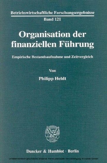 Organisation der finanziellen Führung. main product photo