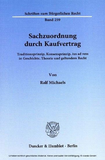 Sachzuordnung durch Kaufvertrag. main product photo