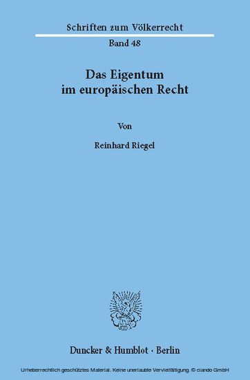 Das Eigentum im europäischen Recht. main product photo