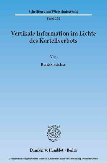 Vertikale Information im Lichte des Kartellverbots. main product photo