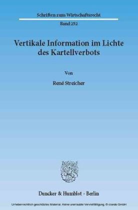 Vertikale Information im Lichte des Kartellverbots.