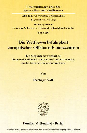 Die Wettbewerbsfähigkeit europäischer Offshore-Finanzzentren. main product photo