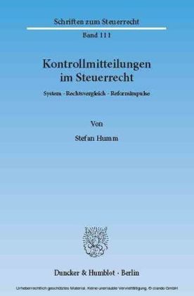 Kontrollmitteilungen im Steuerrecht.