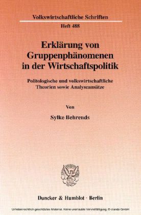 Erklärung von Gruppenphänomenen in der Wirtschaftspolitik.