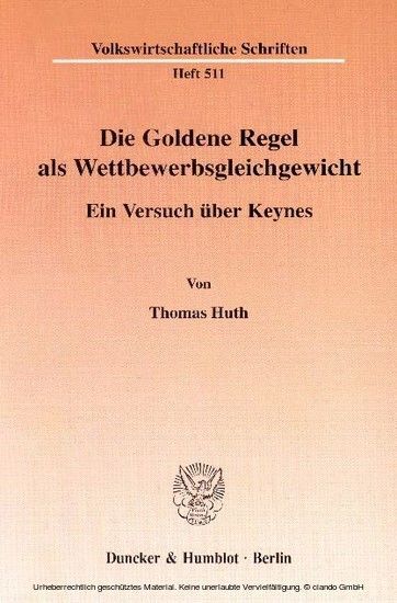 Die Goldene Regel als Wettbewerbsgleichgewicht. main product photo