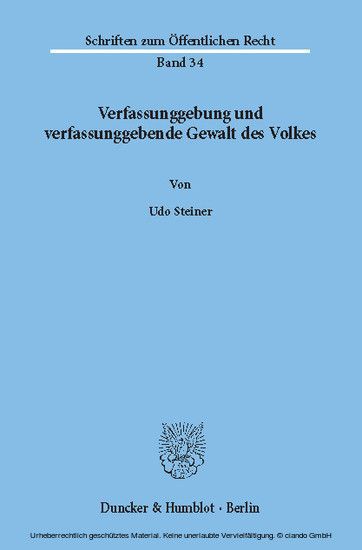 Verfassunggebung und verfassunggebende Gewalt des Volkes. main product photo