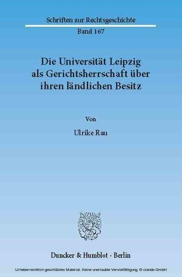 Die Universität Leipzig als Gerichtsherrschaft über ihren ländlichen Besitz. main product photo