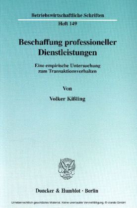 Beschaffung professioneller Dienstleistungen.