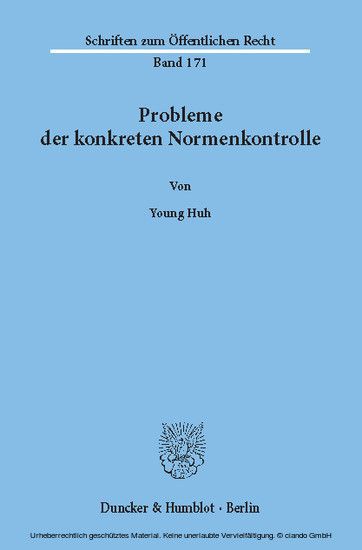 Probleme der konkreten Normenkontrolle, main product photo