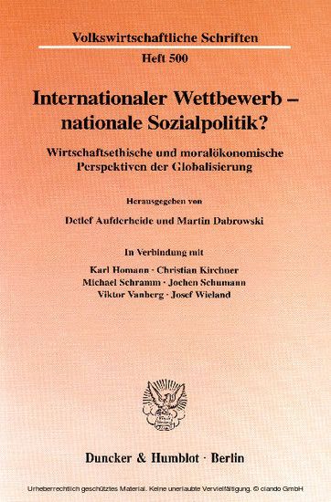Internationaler Wettbewerb - nationale Sozialpolitik? main product photo