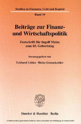 Beiträge zur Finanz- und Wirtschaftspolitik.