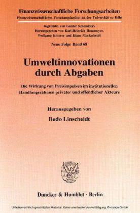 Umweltinnovationen durch Abgaben.