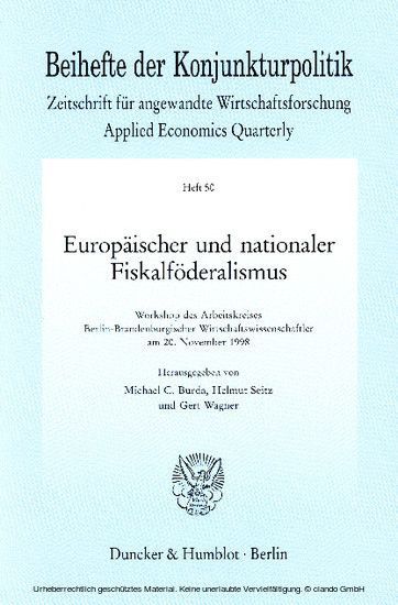 Europäischer und nationaler Fiskalföderalismus. main product photo
