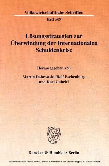 Lösungsstrategien zur Überwindung der Internationalen Schuldenkrise. main product photo
