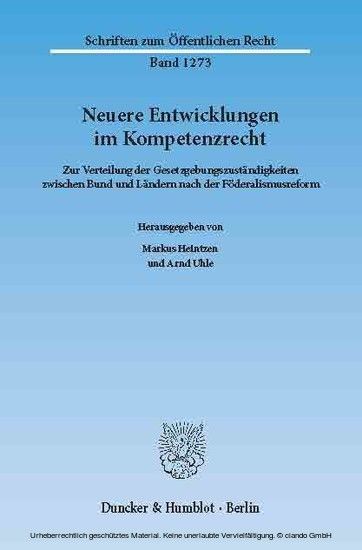 Neuere Entwicklungen im Kompetenzrecht. main product photo