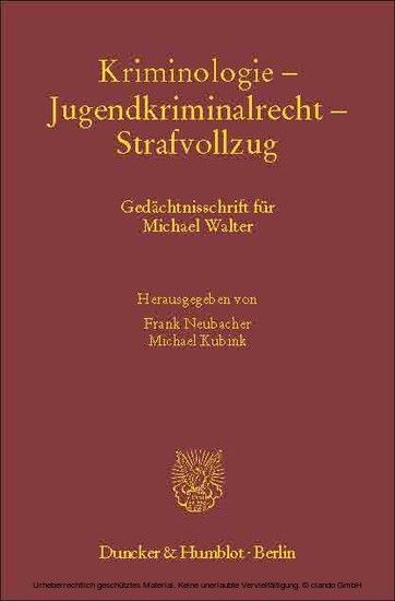 Kriminologie - Jugendkriminalrecht - Strafvollzug. main product photo