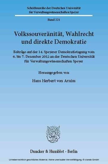 Volkssouveränität, Wahlrecht und direkte Demokratie. main product photo