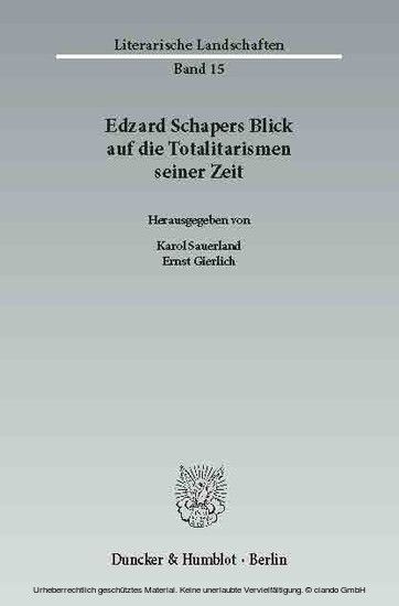 Edzard Schapers Blick auf die Totalitarismen seiner Zeit. main product photo