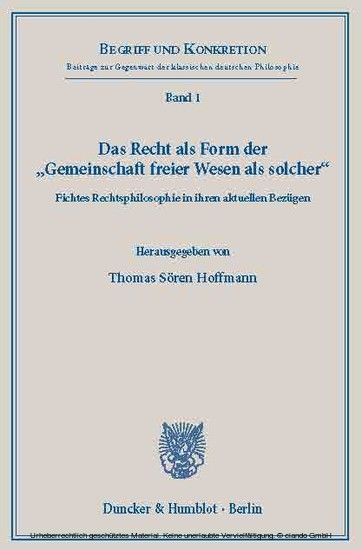 Das Recht als Form der "Gemeinschaft freier Wesen als solcher". main product photo