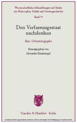 Den Verfassungsstaat nachdenken.