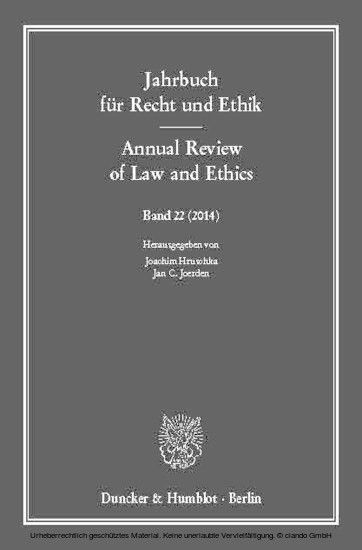 Jahrbuch für Recht und Ethik / Annual Review of Law and Ethics. main product photo
