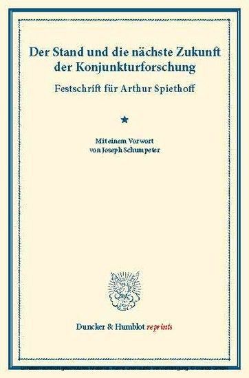 Der Stand und die nächste Zukunft der Konjunkturforschung. main product photo
