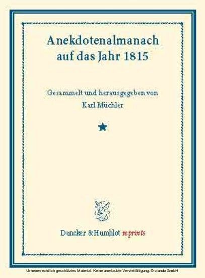 Anekdotenalmanach auf das Jahr 1815. main product photo