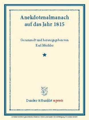 Anekdotenalmanach auf das Jahr 1815.