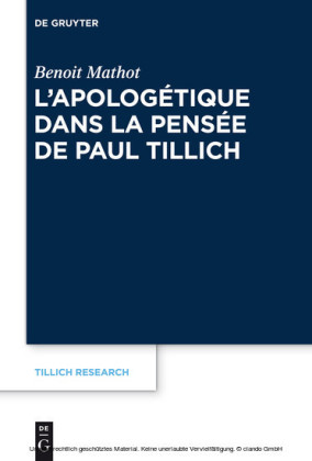 L'apologétique dans la pensée de Paul Tillich